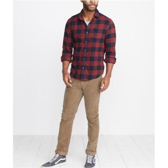 MARINE LAYER Shirt Large Downey Flannel Buffalo Plaid Button Down Front Pocket - Picture 3 of 15